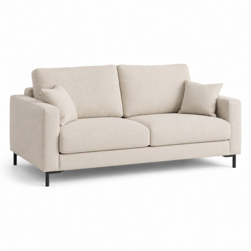 Canapé 2 places beige en polyester rectangulaire 170 x 88 x 85 cm