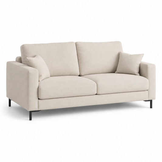 Canapé 2 places beige en polyester rectangulaire 170 x 88 x 85 cm