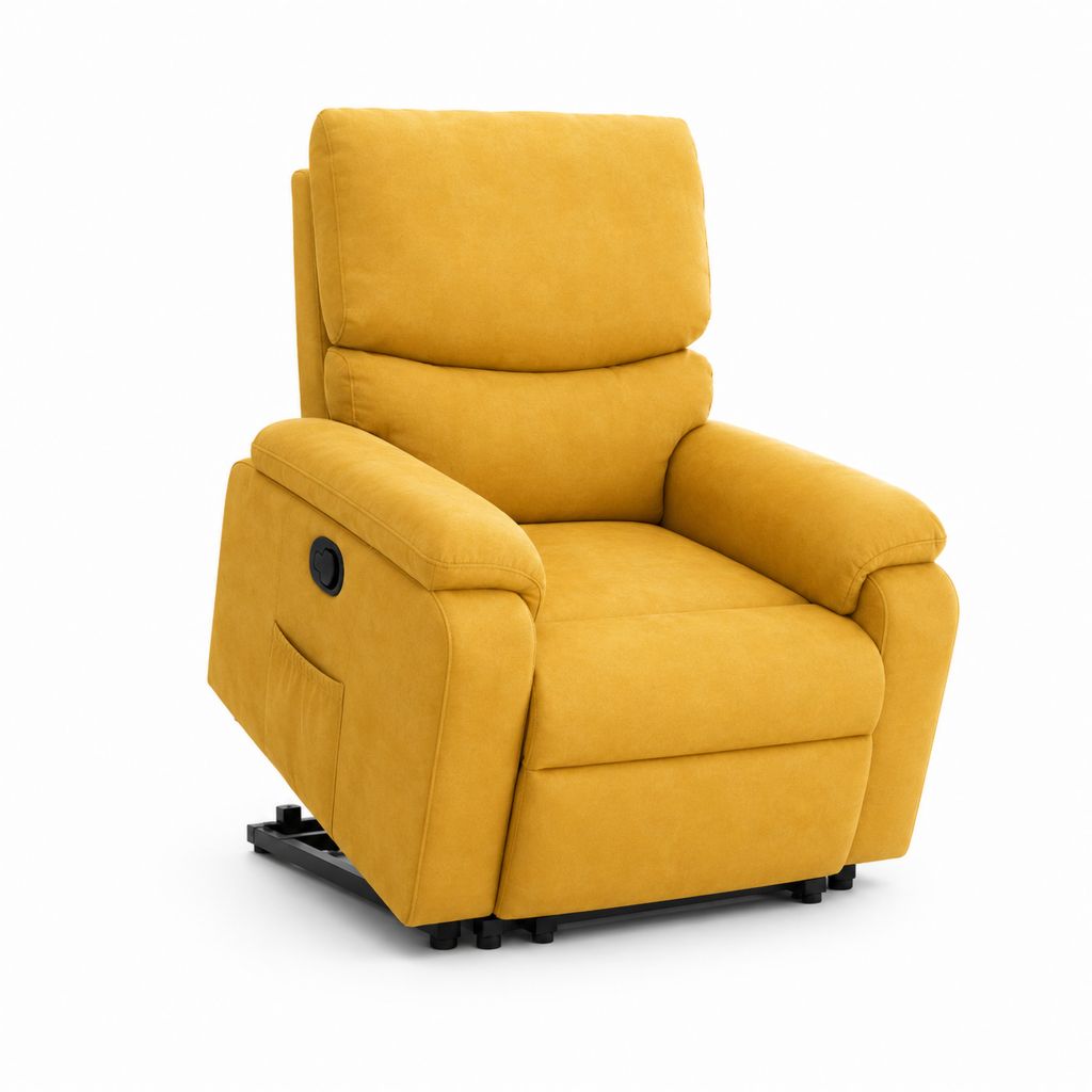 Fauteuil relax inclinable électrique jaune en polyester 90 x 96 x 104 cm
