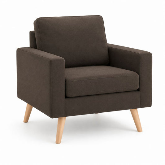 Fauteuil de salon marron en polyester rectangulaire 82 x 85 x 80 cm